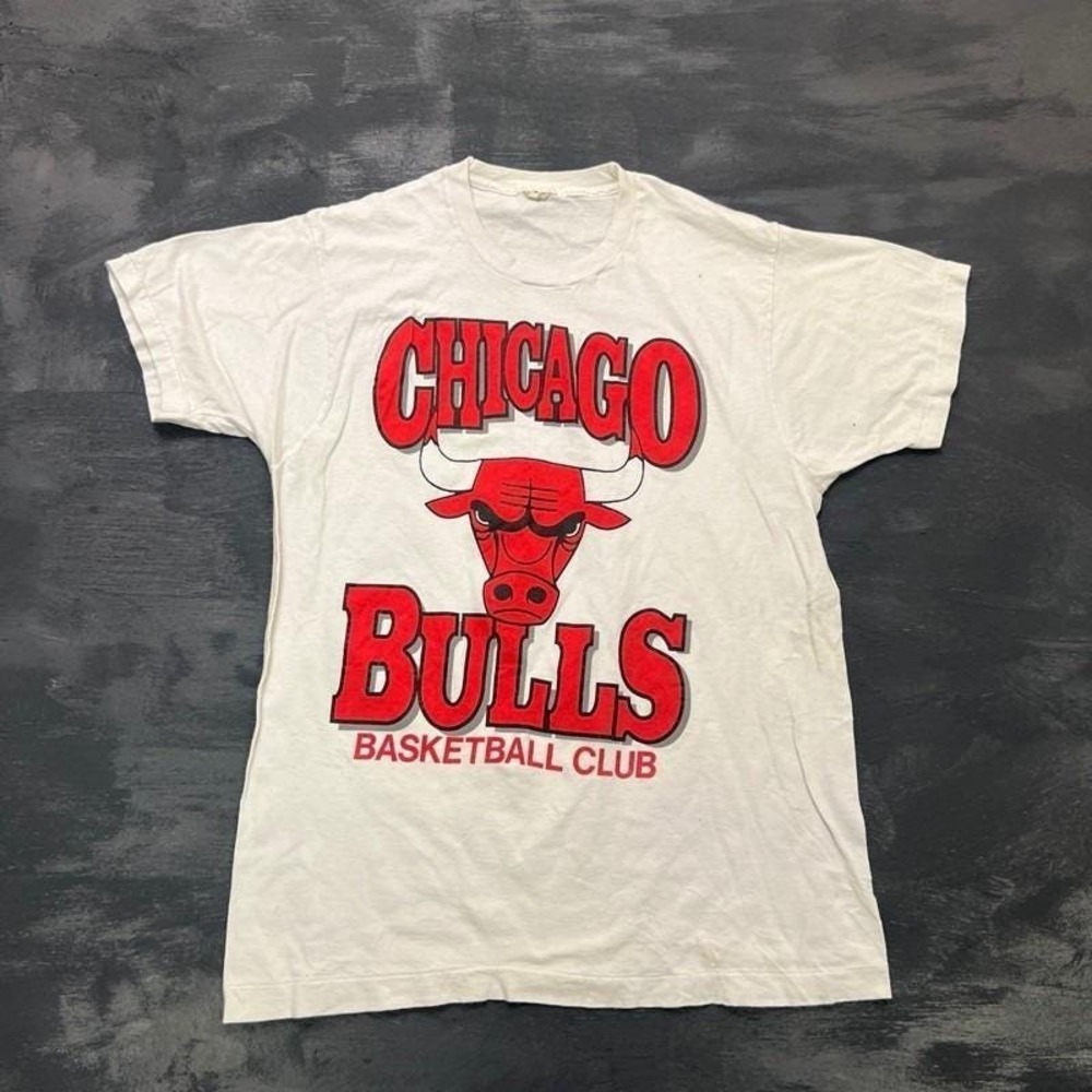 Vintage Chicago Bulls Shirt Mens Medium White 1980s NBA
